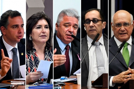 Cinco senadores disputam a Presidência do Senado nesta segunda-feira