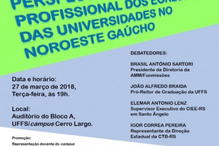 Inserção de egressos no mercado de trabalho é tema de mesa de debate promovido pela UFFS – Campus Cerro Largo 