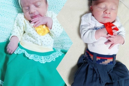 Bebês internados na UTI Neonatal do HSA são vestidos com trajes gaúchos durante o mês de setembro